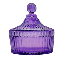 Luxury Sea Glass Ornate Crystal Purple Jar Candle-Comes with a free Starfish Charm