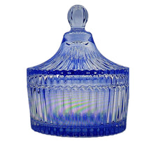 Luxury Sea Glass Ornate Crystal Blue Jar Candle-Comes with a free Starfish Charm