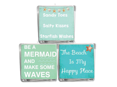 Beach Quote Candle-Comes with a free Starfish Charm