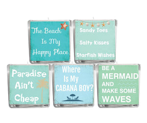 Be a Mermaid and Make Waves Quote Candle-Comes with a free Starfish Charm