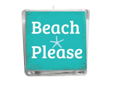 Beach Please Beach Quote Candle-Comes with a free Starfish Charm