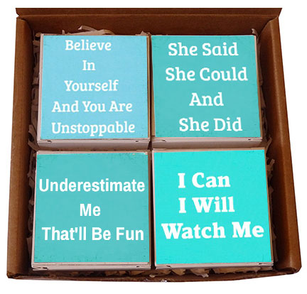 Believe Inspiration Quote Soap Set of 4 Gift Box-Free Beach Charm