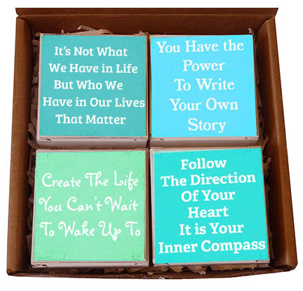 Life Story Quote Soap Set of 4 Gift Box-Free Beach Charm