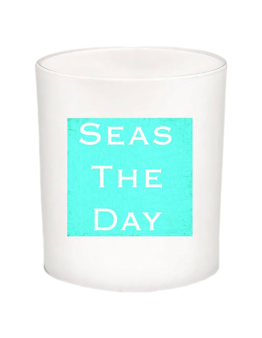 Seas The  Day Quote Candle-All Natural Coconut Wax