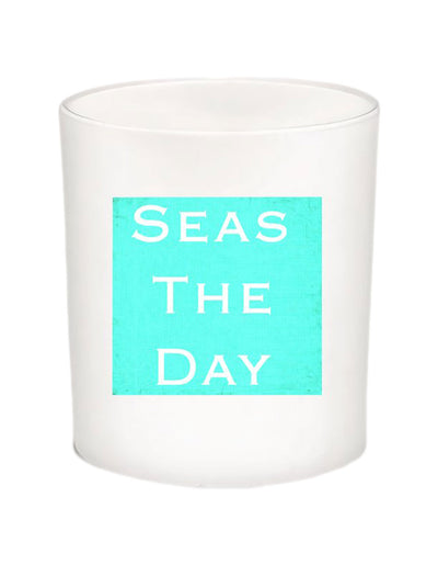 Seas The  Day Quote Candle-All Natural Coconut Wax