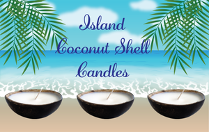 Luxury Island Coconut Shell Candle-FAVOR SET OF 15 COUNT