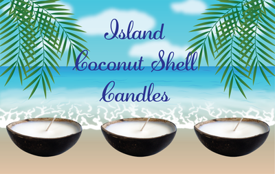 Coconut Shell Candle Favors Set of 12-Comes with a free Necklace Charm