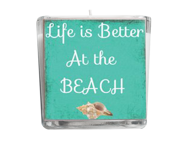 Life is Better at the Beach Beach Quote Candle-Comes with a free Starfish Charm