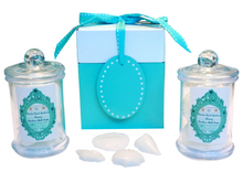 SEASHORE SHELL SOAPS APOTHECARY JAR SET OF 2-FREE SHELL JEWELRY CHARM