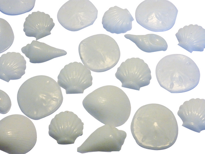Seashore Shell Soaps Apothecary Wedding Favor Jars Set of 12-Free Shell Jewelry Charm