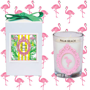 Luxury Flamingo Palm Beach 100% Coconut SOY 8 oz. Candle