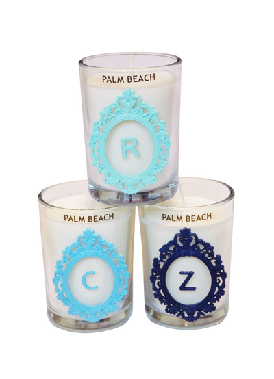 Luxury Monogram Palm Beach 100% Coconut SOY 8 oz. Candle