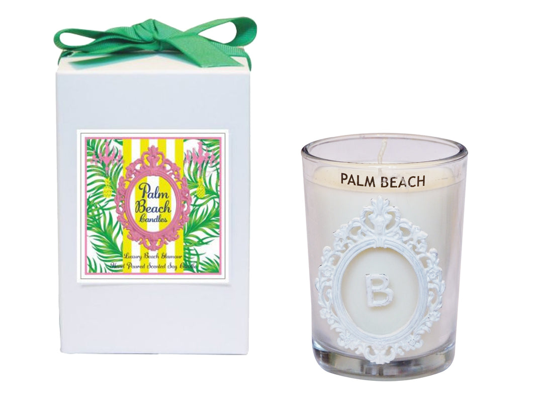 Luxury Monogram Palm Beach 100% Coconut SOY 8 oz. Candle