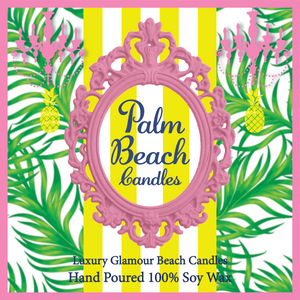 Luxury Palm Beach ROSE' Wine Seaside 100% Coconut SOY 8 oz. Candle