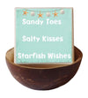 Coconut Shell Sandy Toes Salty Kisses Beach Quote Soap Gift Set