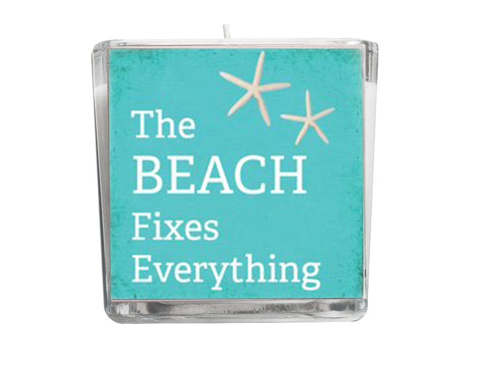 The Beach Fixes Everything Beach Quote Candle-Comes with a free Starfish Charm