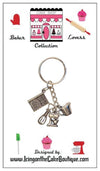 Baker Lovers Dream Key Chain-Mixer,Wisk,Measuring Cup