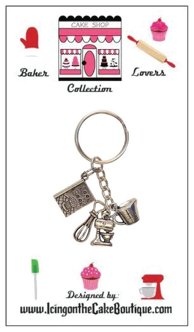 Baker Lovers Dream Key Chain-Mixer,Wisk,Measuring Cup