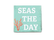 Coconut Shell Seas the Day Beach Quote Soap Gift Set