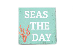 Coconut Shell Seas the Day Beach Quote Soap Gift Set