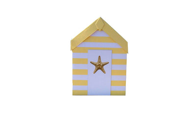Blue Cabana Beach Hut Candle-Comes with a free Necklace Charm