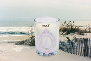 Luxury The Hamptons ROSE' Wine Seaside 100% Coconut SOY 8 oz. Candle