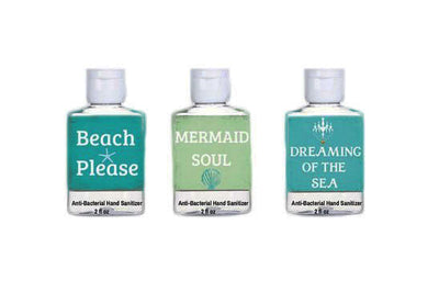 Be A Mermaid And Make Waves Beach Quote Mini Hand Gel Sanitzer-Anti Bacterial