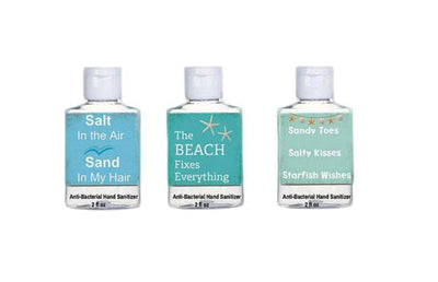 Beach Quote Mini Hand Gel Sanitzer Set of 3-Anti Bacterial
