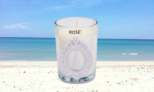 sea and sand candle coconut and palm Luxury Palm Beach ROSE' Wine Seaside 100% Coconut SOY 8 oz. Candle – Paradise Beach Apothecary