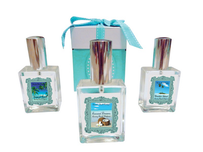 Tropical Paradise Perfume Favors Set of 6-Comes with a Free Shell Charm