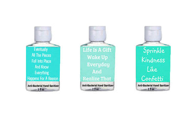 Inspiration Quote Mini Hand Gel Sanitizer Set of 3-Anti Bacterial