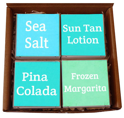 Beach Day Fragrance Scents Quote Soap Set of 4 Gift Box-Free Beach Charm