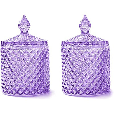 Luxury Sea Glass Crystal Lavender Jar Candle-Comes with a free Starfish Charm