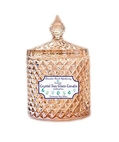 Luxury Sea Glass Crystal Tan Jar Candle-Comes with a free Starfish Charm