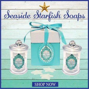 Seashore Starfish Soaps Apothecary Jars-WHOLESALE SET OF 3 COUNT