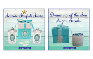 Seashore Starfish Soaps Apothecary Jars-WHOLESALE SET OF 3 COUNT