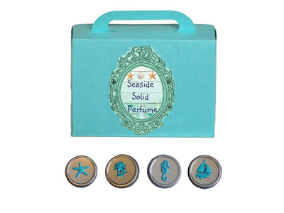 Luxury Seaside Solid Perfume Gift Set of 4-Comes with a free Necklace Charm